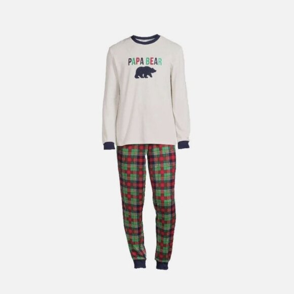 Dearfoams Other - DEARFOAMS Mens Size Large PAPA BEAR Family Plaid Soft Pajama 2-Piece Set Hunting